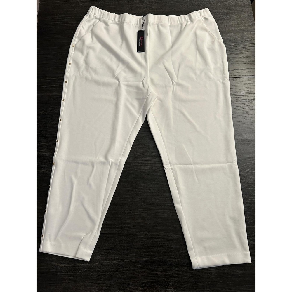 C. Wonder Christian Siriano White Studded Pull On Pants Womens 3X Plus Size NEW